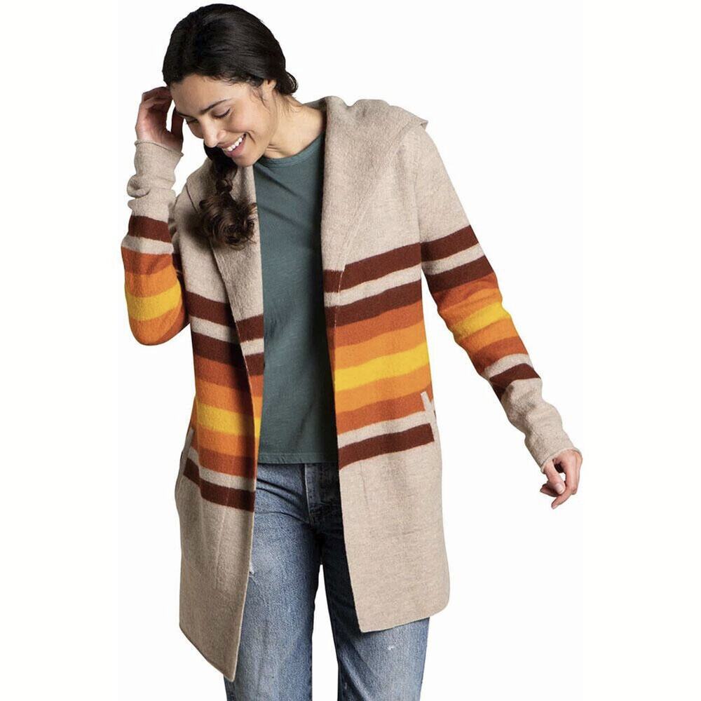 Toad & Co Merino Heartfelt Hoodie Duster Wool Long Open Cardigan Sweater Medium - Picture 1 of 14